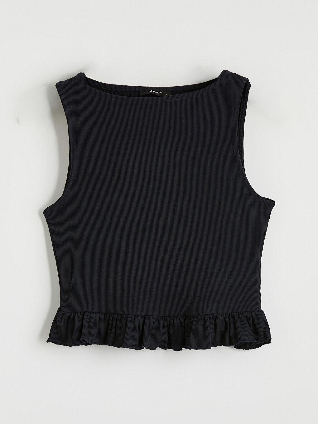 Lacivert Bisiklet Yaka Fırfırlı Kadın Atlet-4