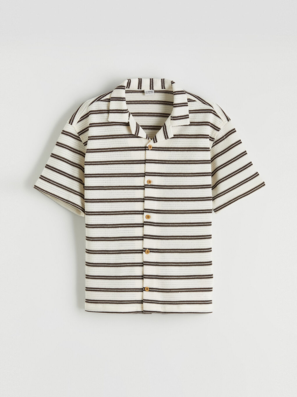 Kahverengi Çizgili Erkek Çocuk Gömlek