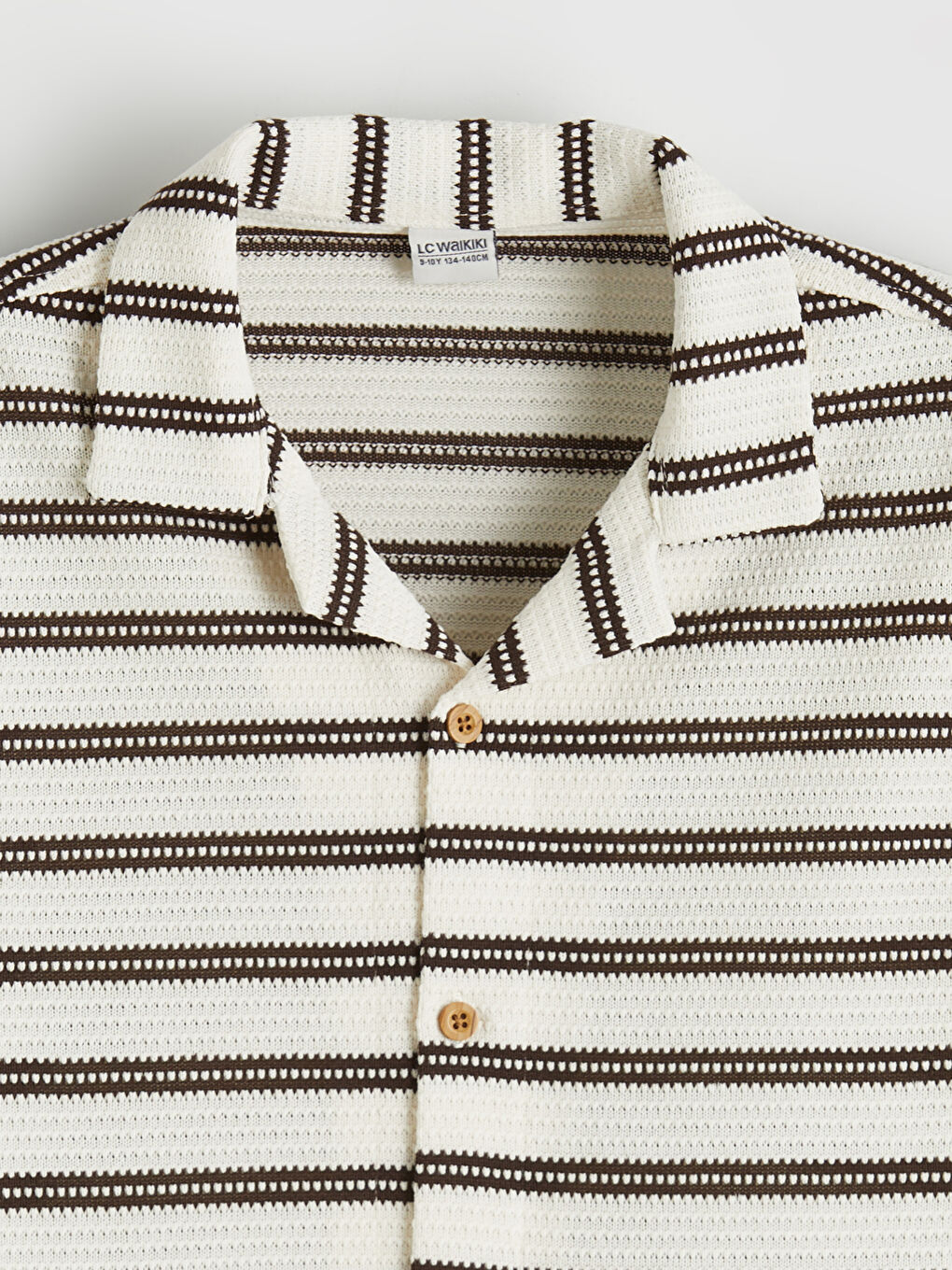 Kahverengi Çizgili Erkek Çocuk Gömlek-1