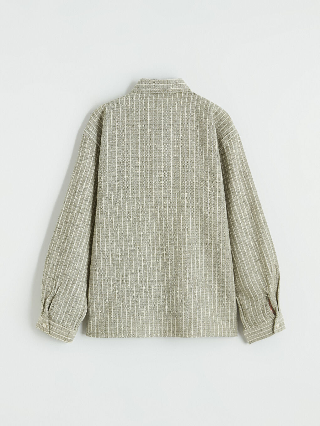 Haki Erkek Çocuk Çizgili Poplin Gömlek-3