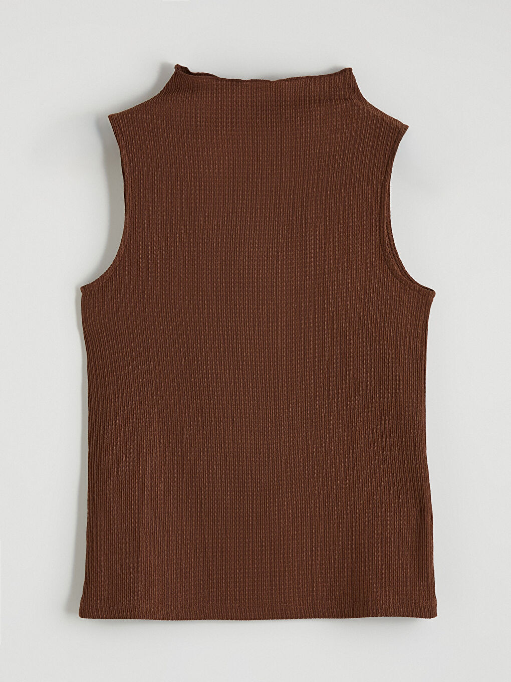 Kahverengi Dik Yaka Dokulu Bluz-4