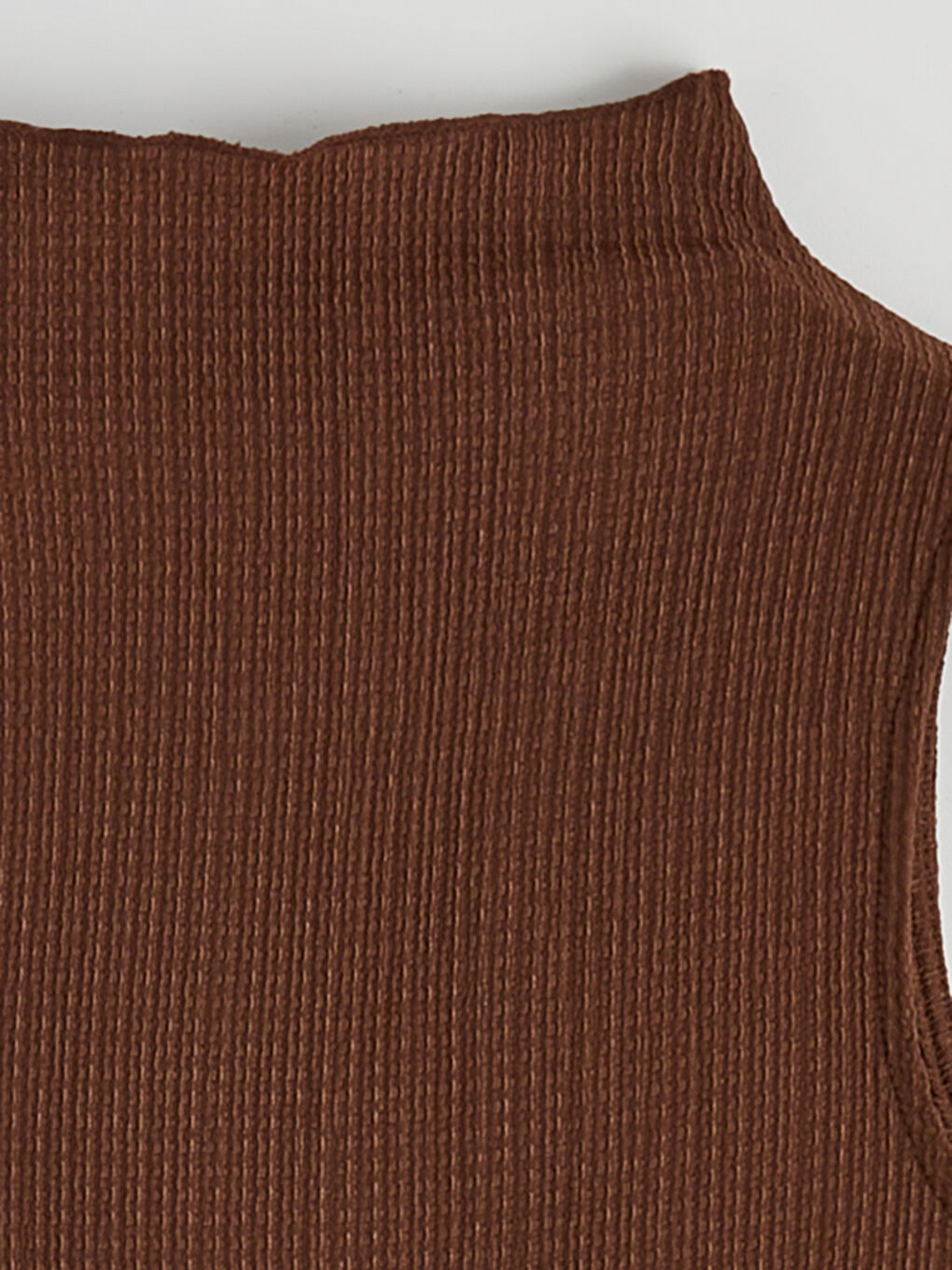 Kahverengi Dik Yaka Dokulu Bluz-5