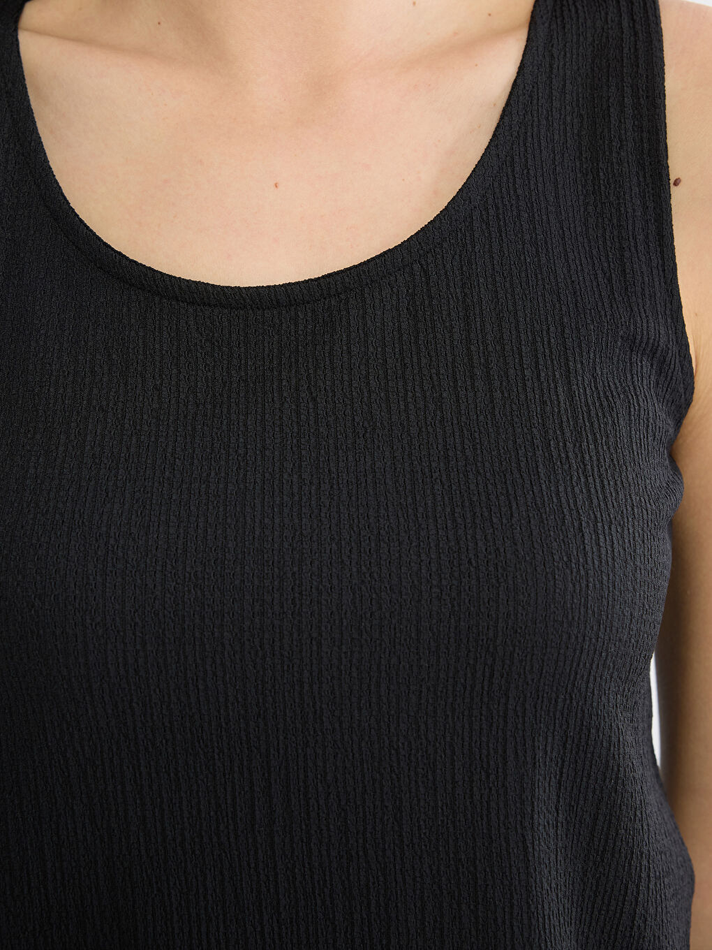 Siyah U Yaka Dokulu Kadın Atlet-2