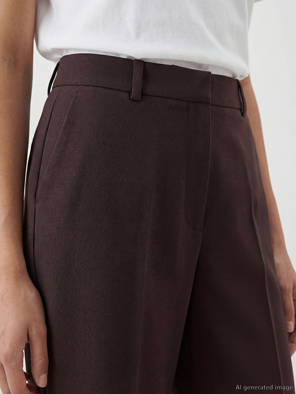 Regular Fit Flared Women's Trousers-2