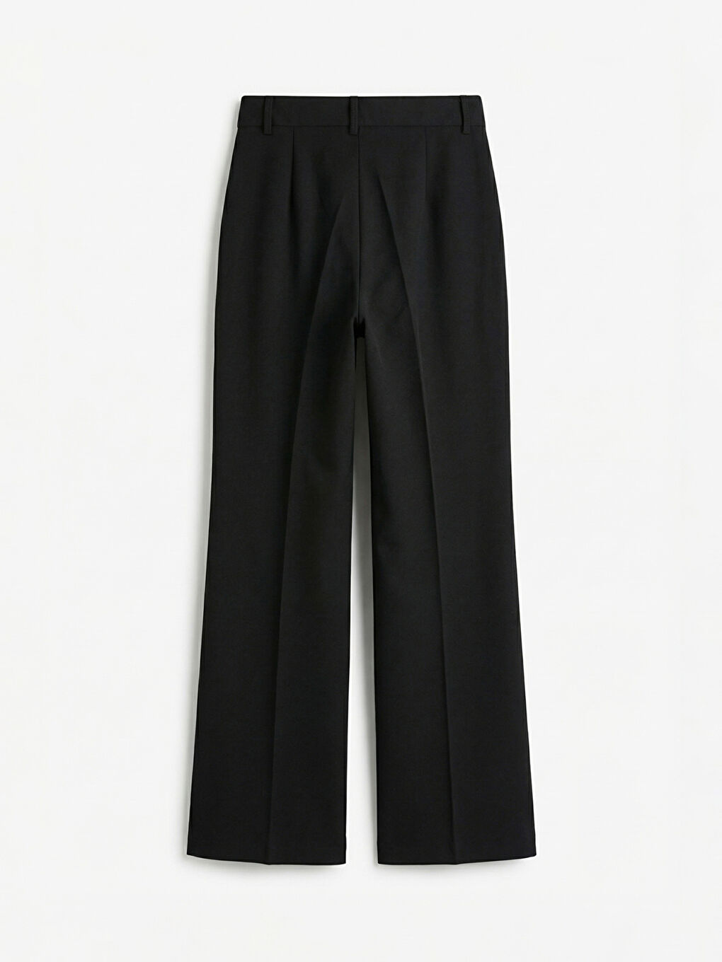 Siyah  Standart Fit İspanyol Paça Kadın Pantolon-5