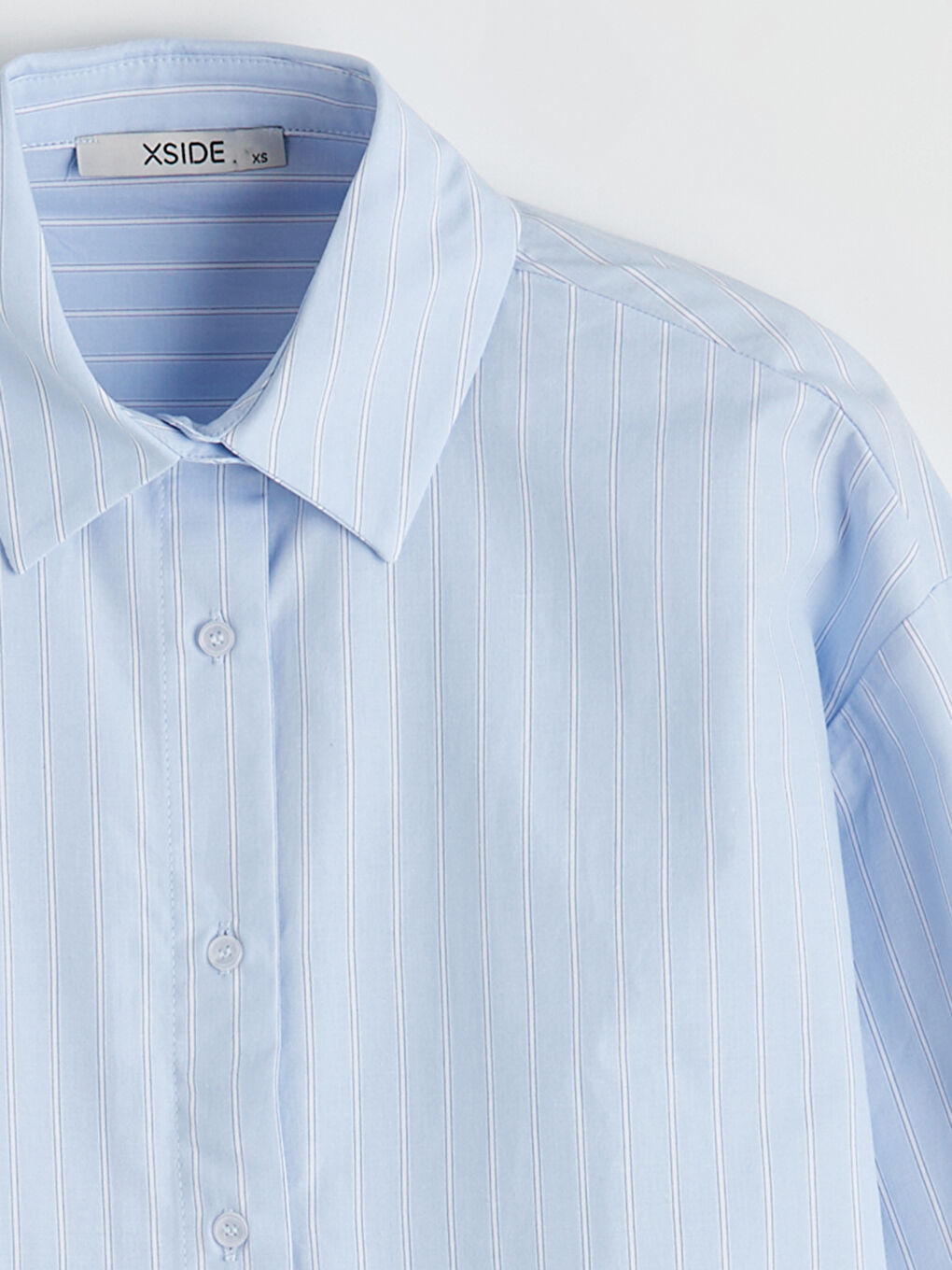 Striped Oversize Poplin Women's Shirt-5