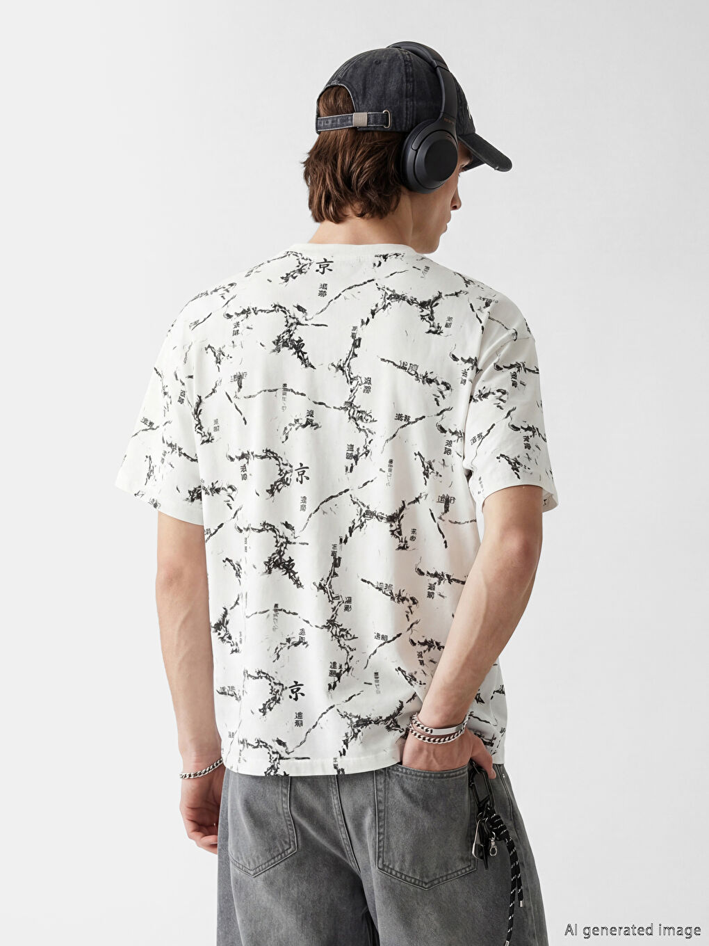 Oversize Patterned Men's T-Shirt-2