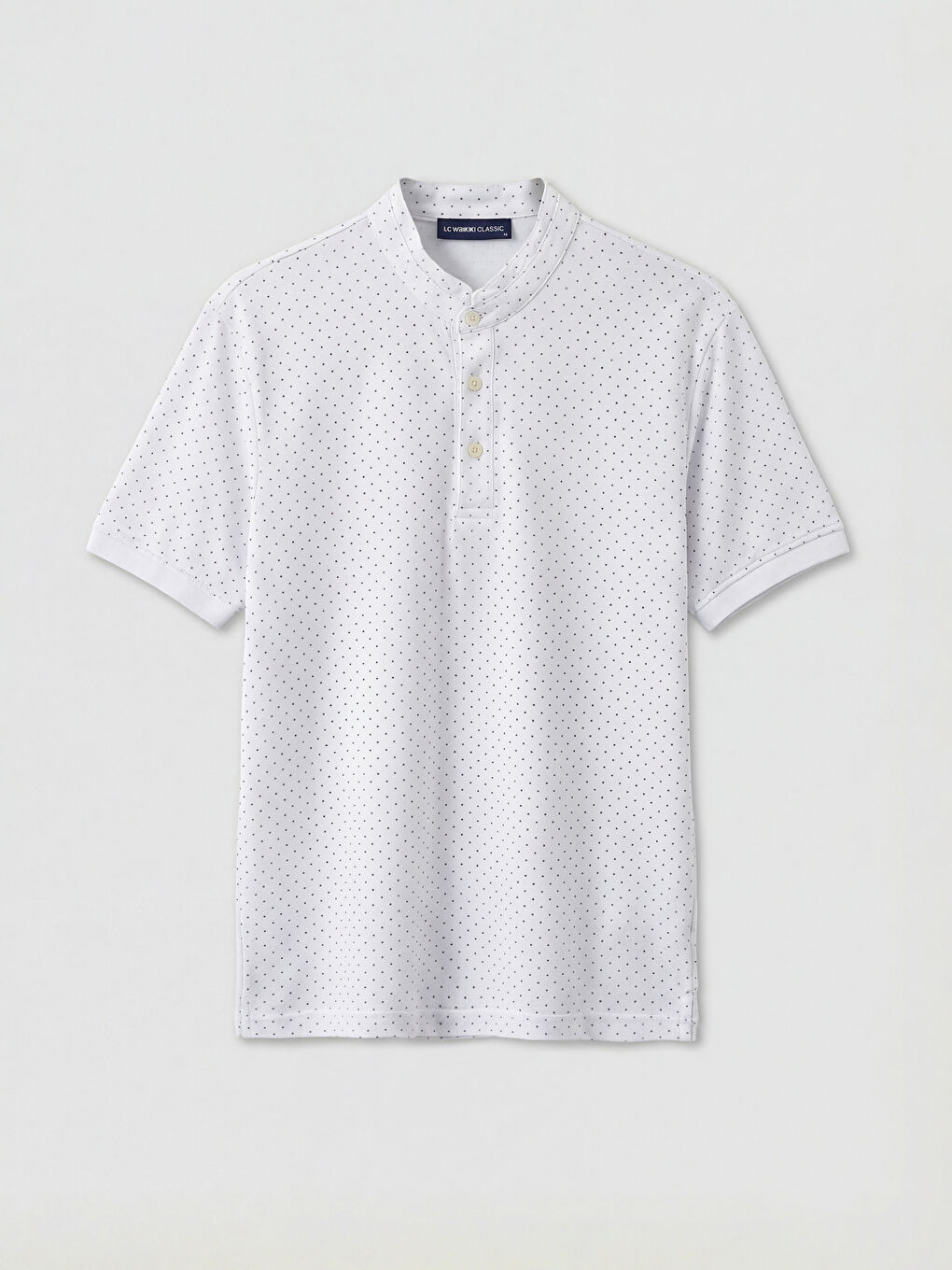 Grandad Collar Patterned Regular Fit Men's T-Shirt