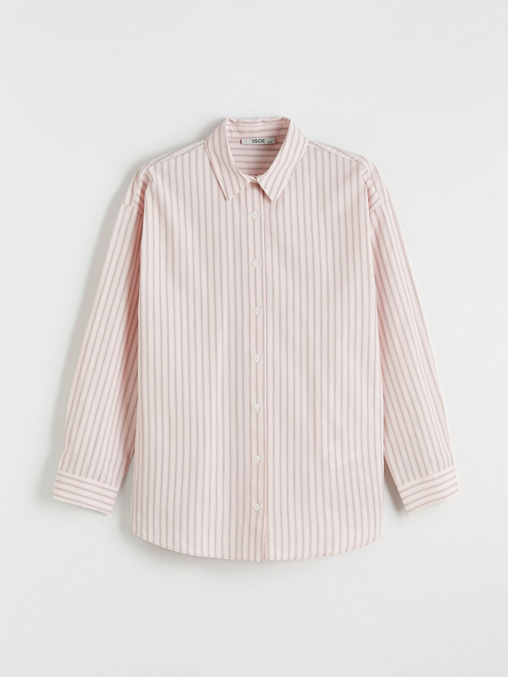 Pembe Çizgili Oxford Kadın Gömlek