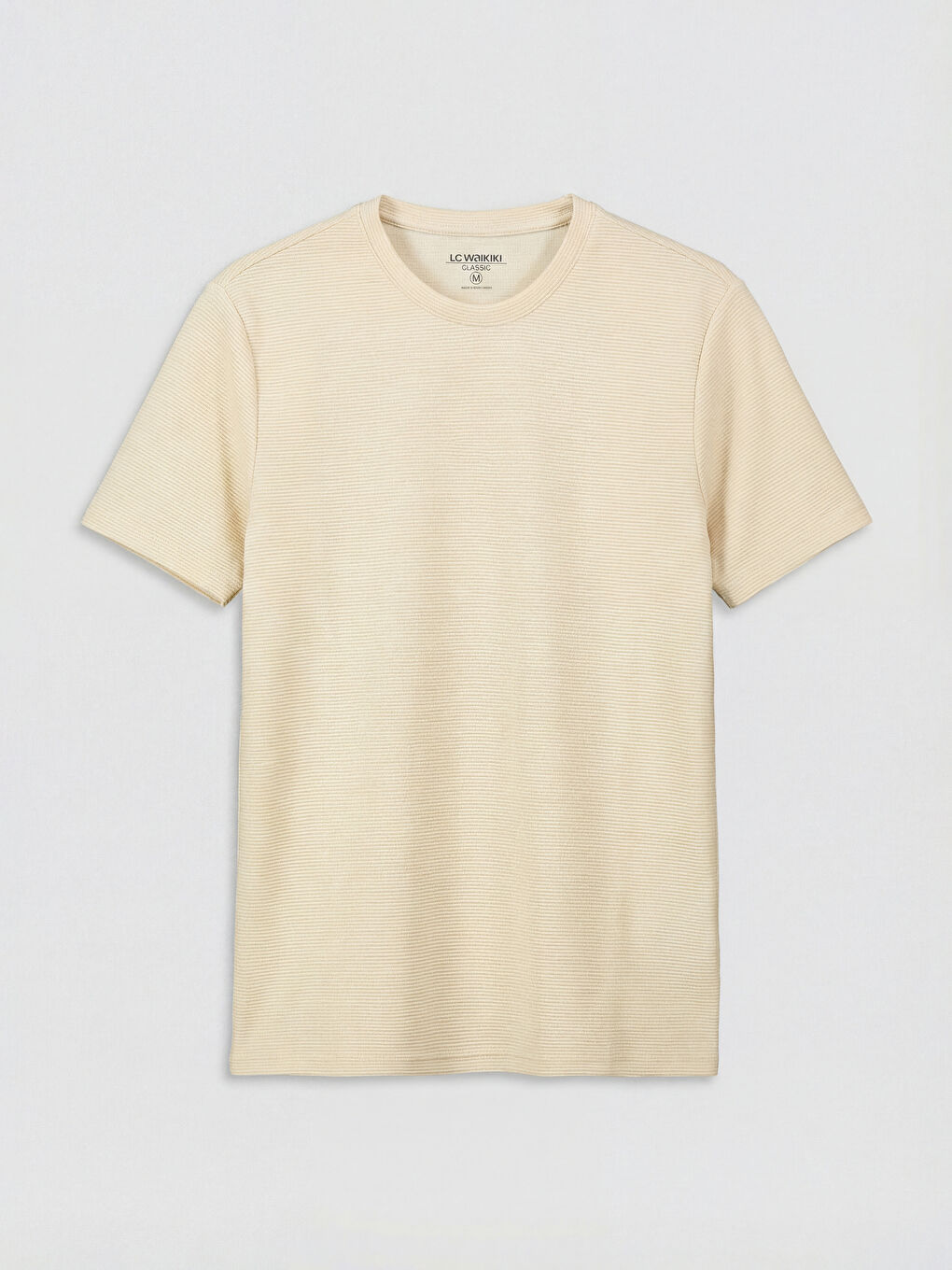 تي شيرت رجالي محبوك بياقة دائرية-4