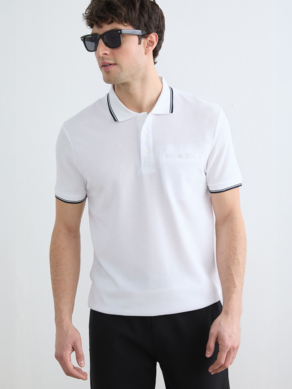 Polo Collar Jersey T-Shirt for Men