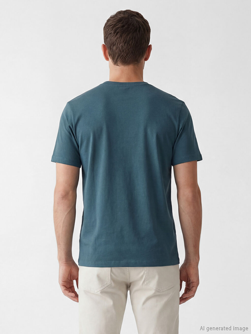 تي شيرت رجالي مطبوع بياقة دائرية من الجيرسي-3