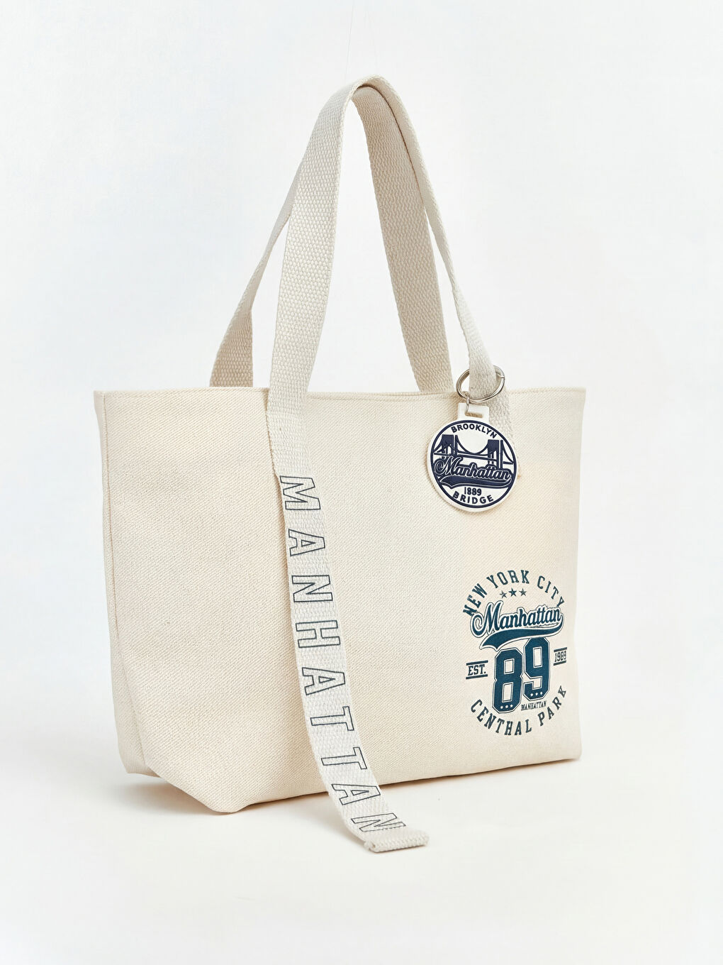 Bej Baskılı Kız Çocuk Bez Çanta-1