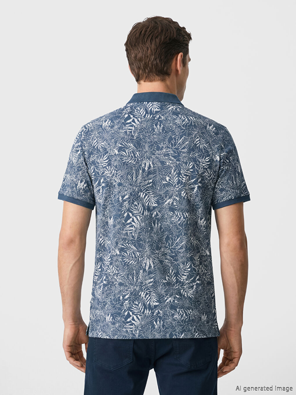 Polo Collar Patterned Pique Men's T-Shirt-3