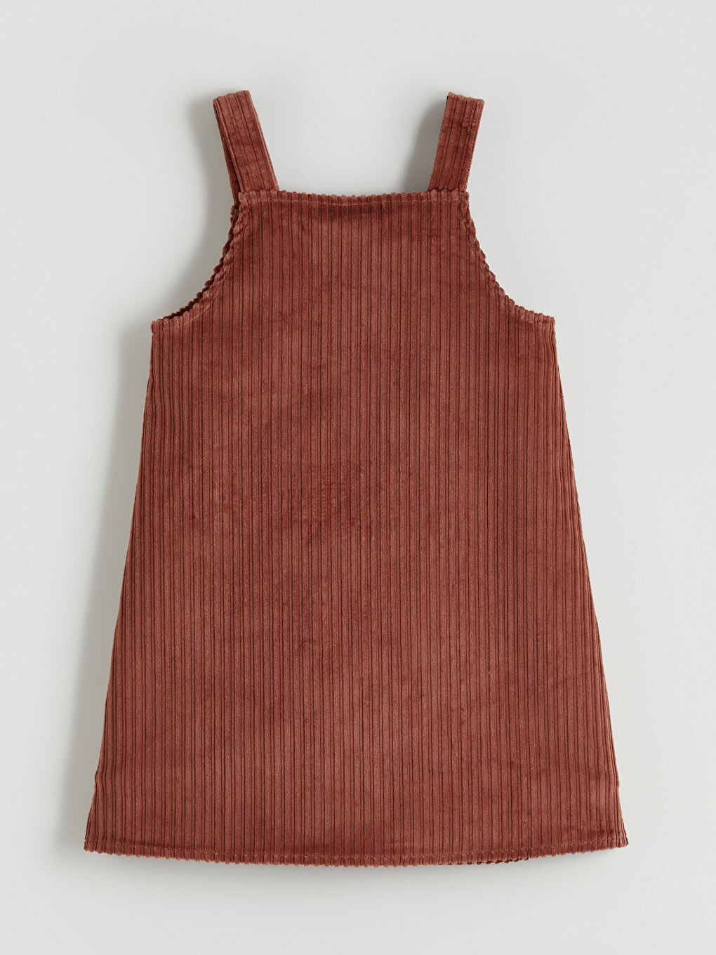 Kahverengi Kız Çocuk Kadife Elbise ve Çorap-6