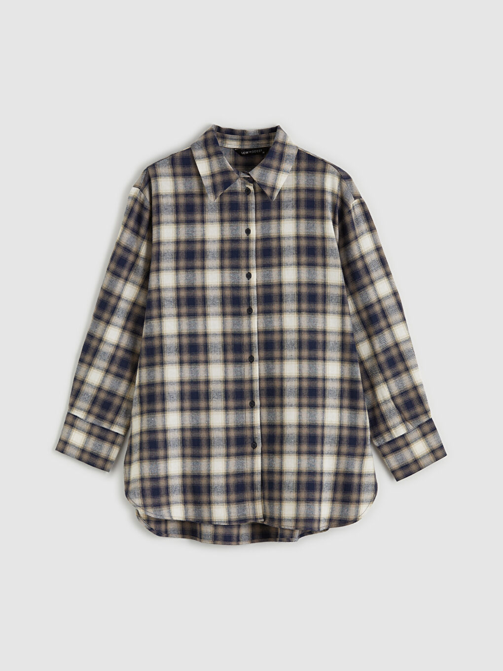 Mavi Ekose Kadın Oduncu Gömlek Tunik