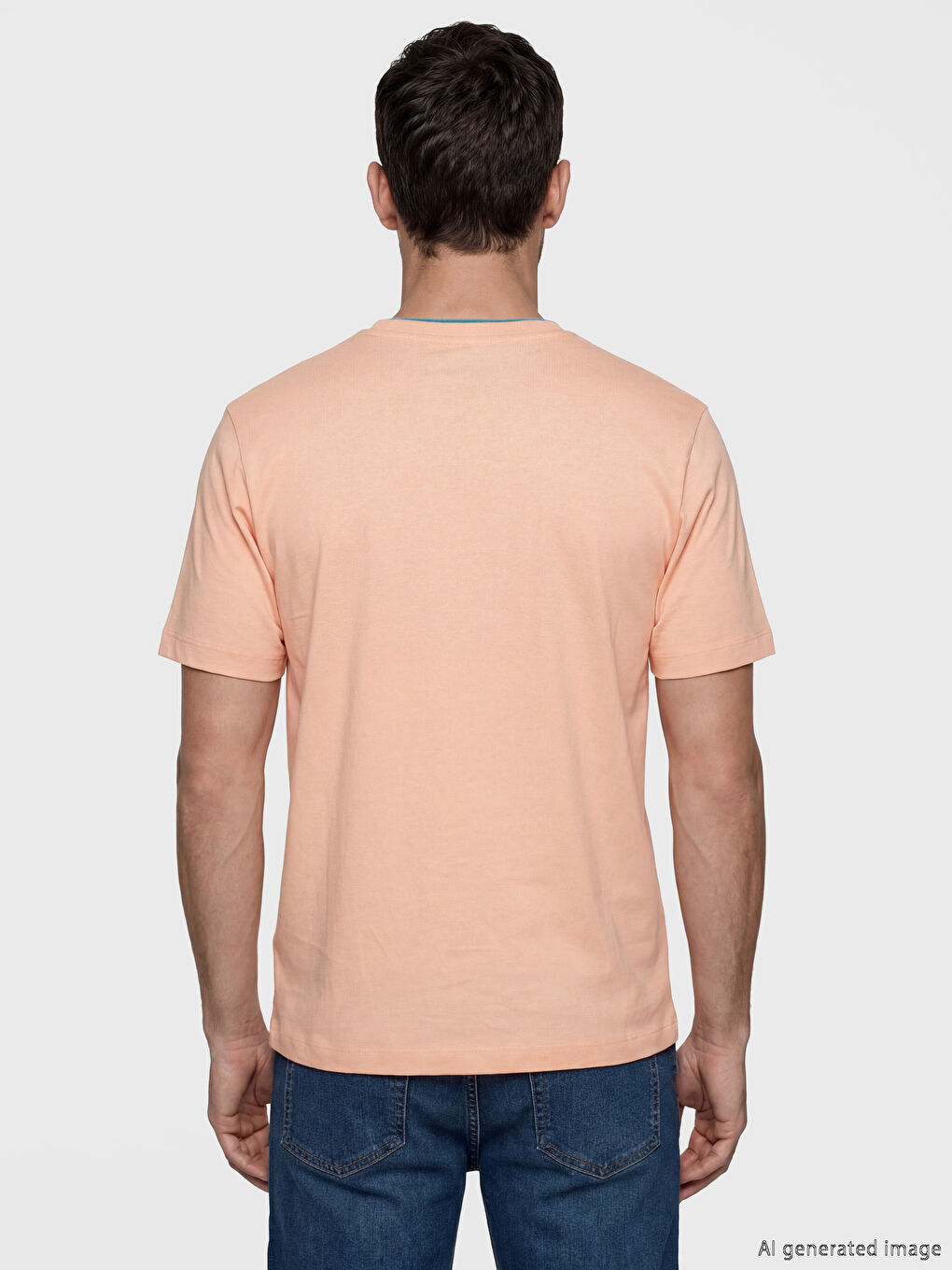 تي شيرت رجالي مطبوع بياقة دائرية من الجيرسي-2