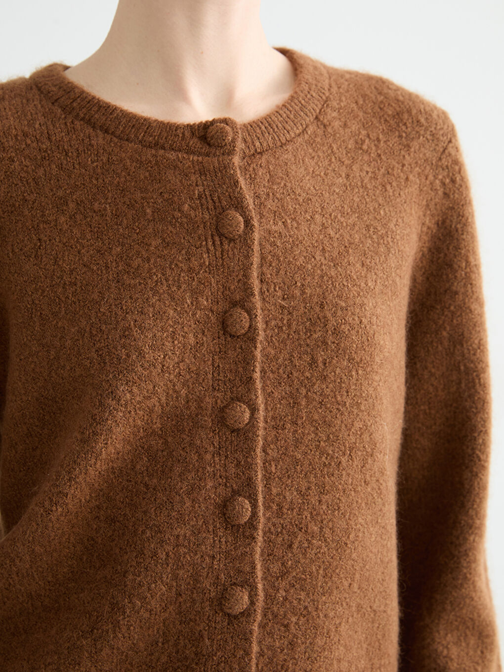 Crew Neck Women's Knitwear Cardigan-2