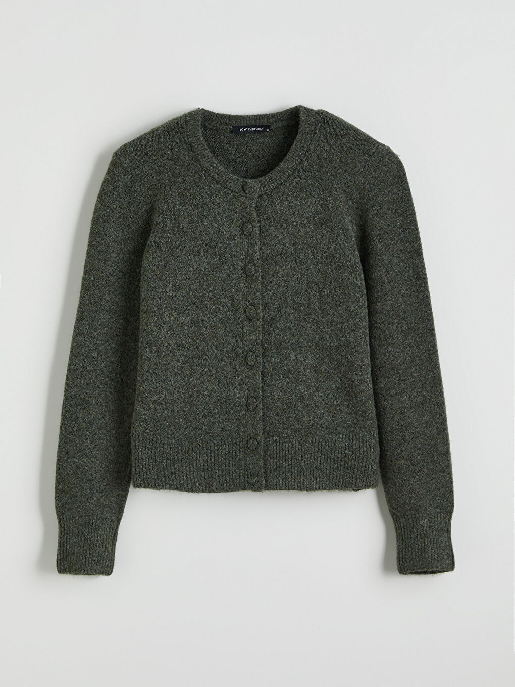 Rundhalsausschnitt Damen Strickjacke-4