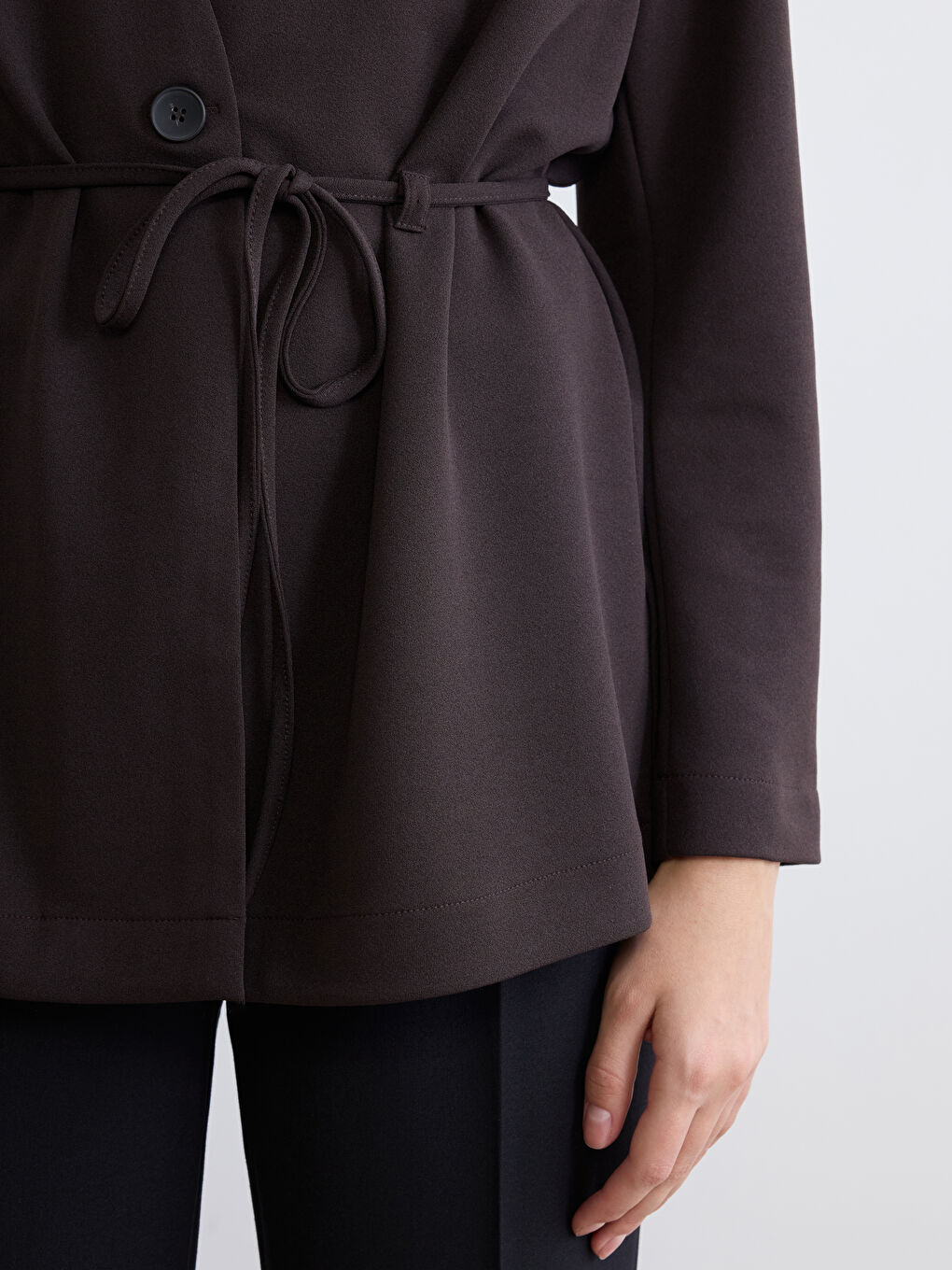 V-Neck Belted Women's Jacket-2