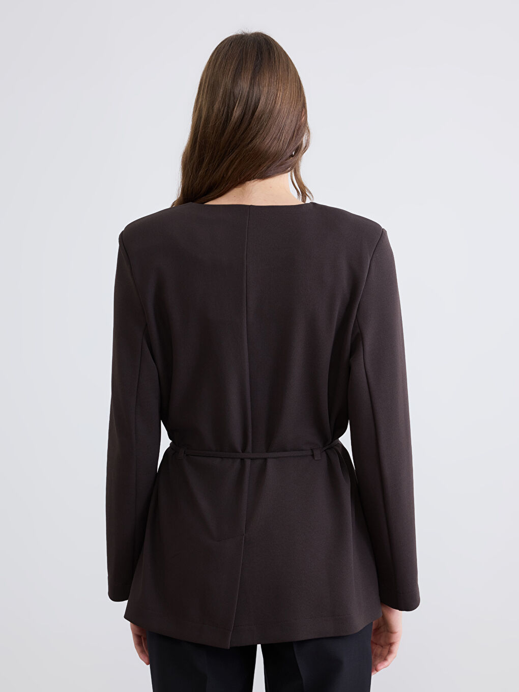 V-Neck Belted Women's Jacket-3