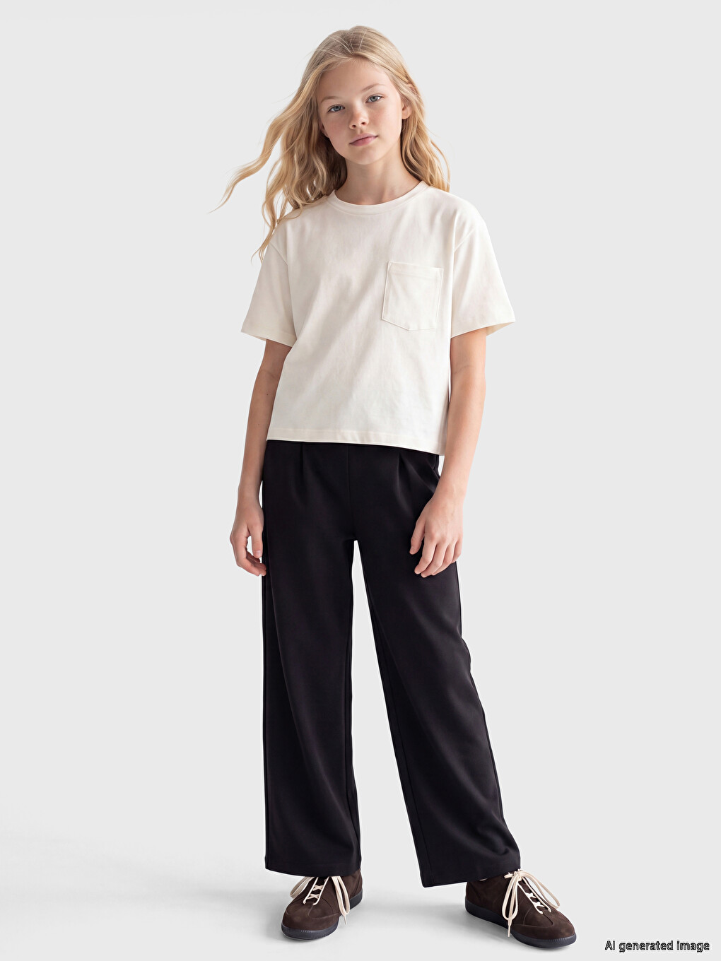 T-shirt À Col Rond Et Pantalon Pour Filles