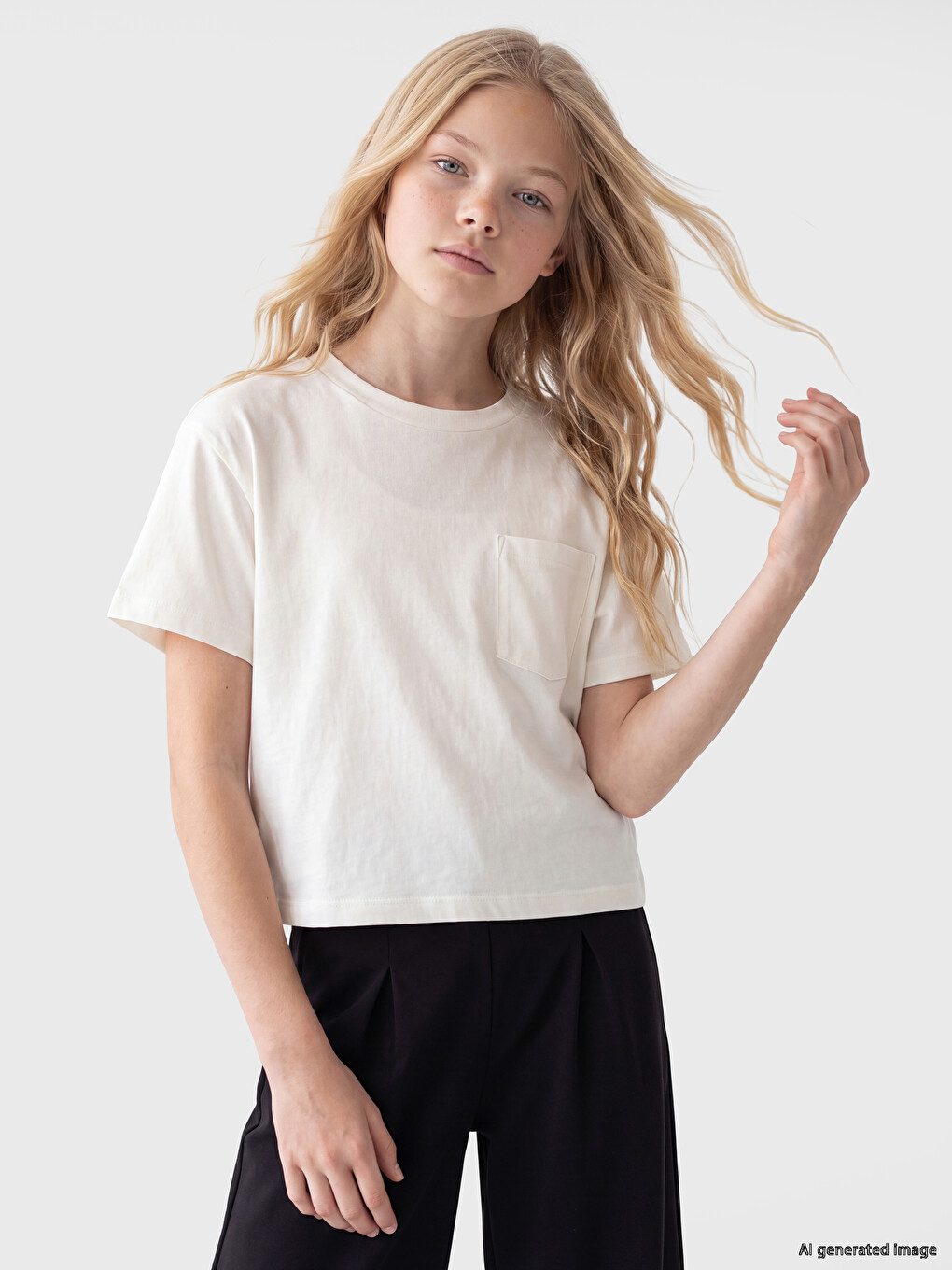 T-shirt À Col Rond Et Pantalon Pour Filles-1