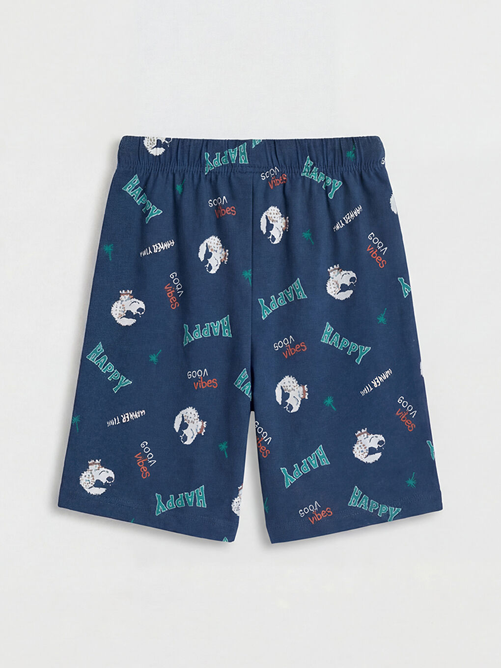 Turuncu Bisiklet Yaka Erkek Çocuk Şortlu Pijama Takımı-4