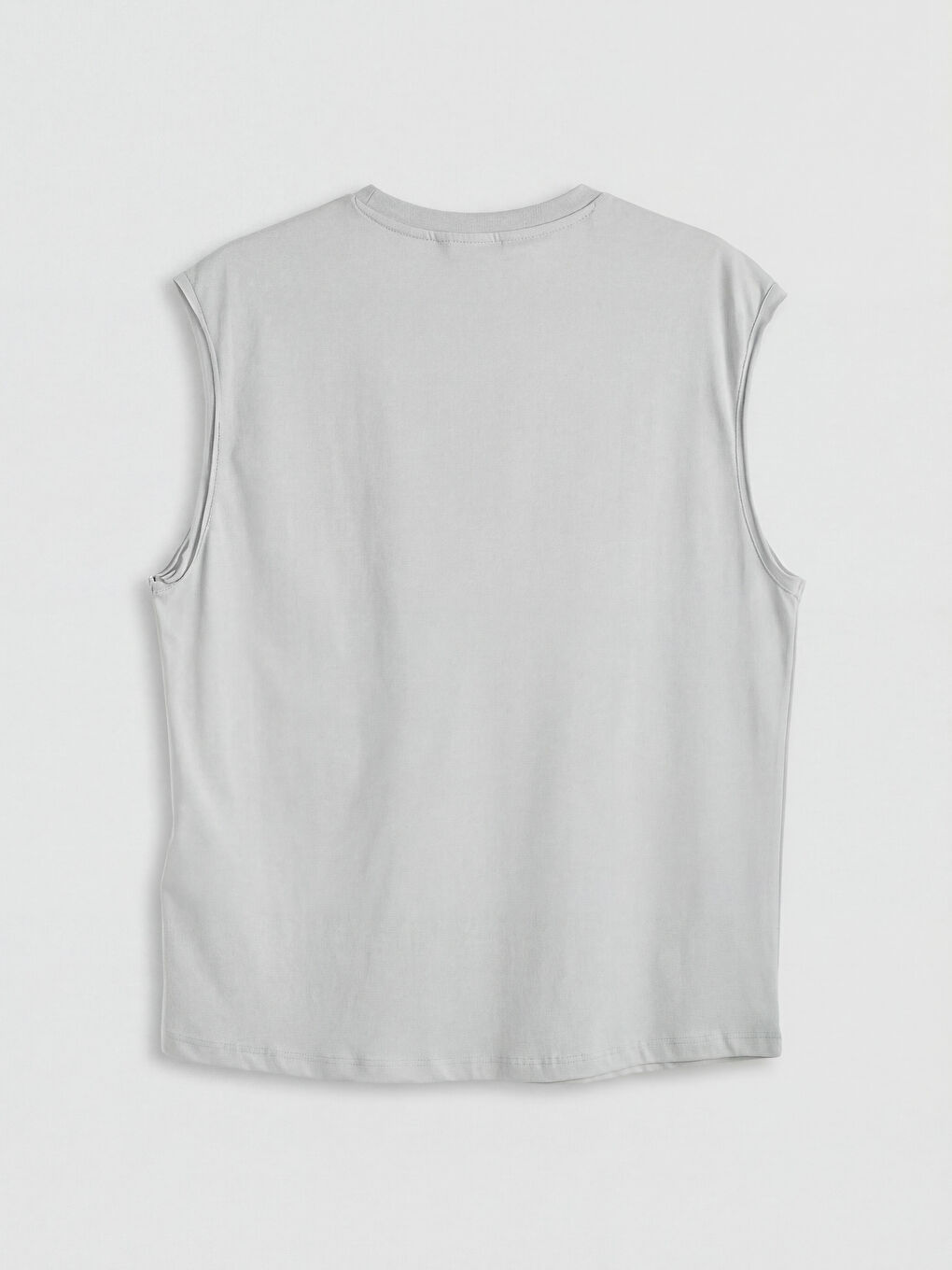 تي شيرت رجالي بدون أكمام مطبوع بياقة دائرية-5