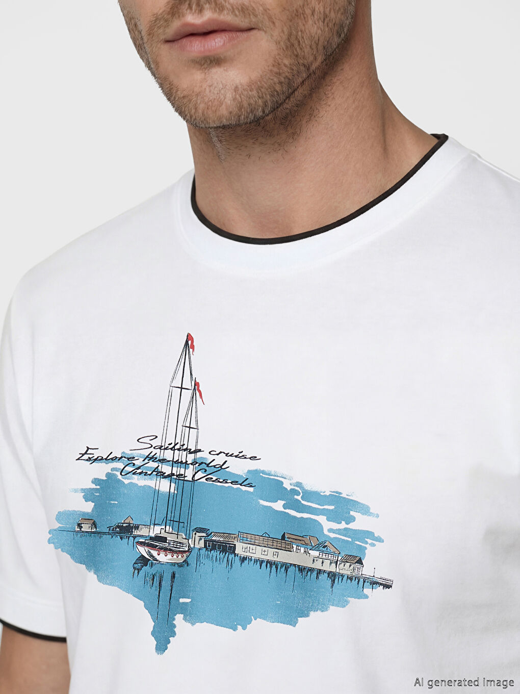 Crew Neck Printed Jersey Men's T-Shirt-1