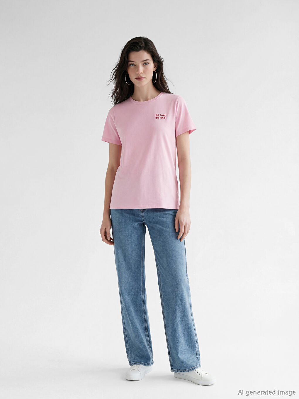 Женская футболка с круглым вырезом и вышивкой-1