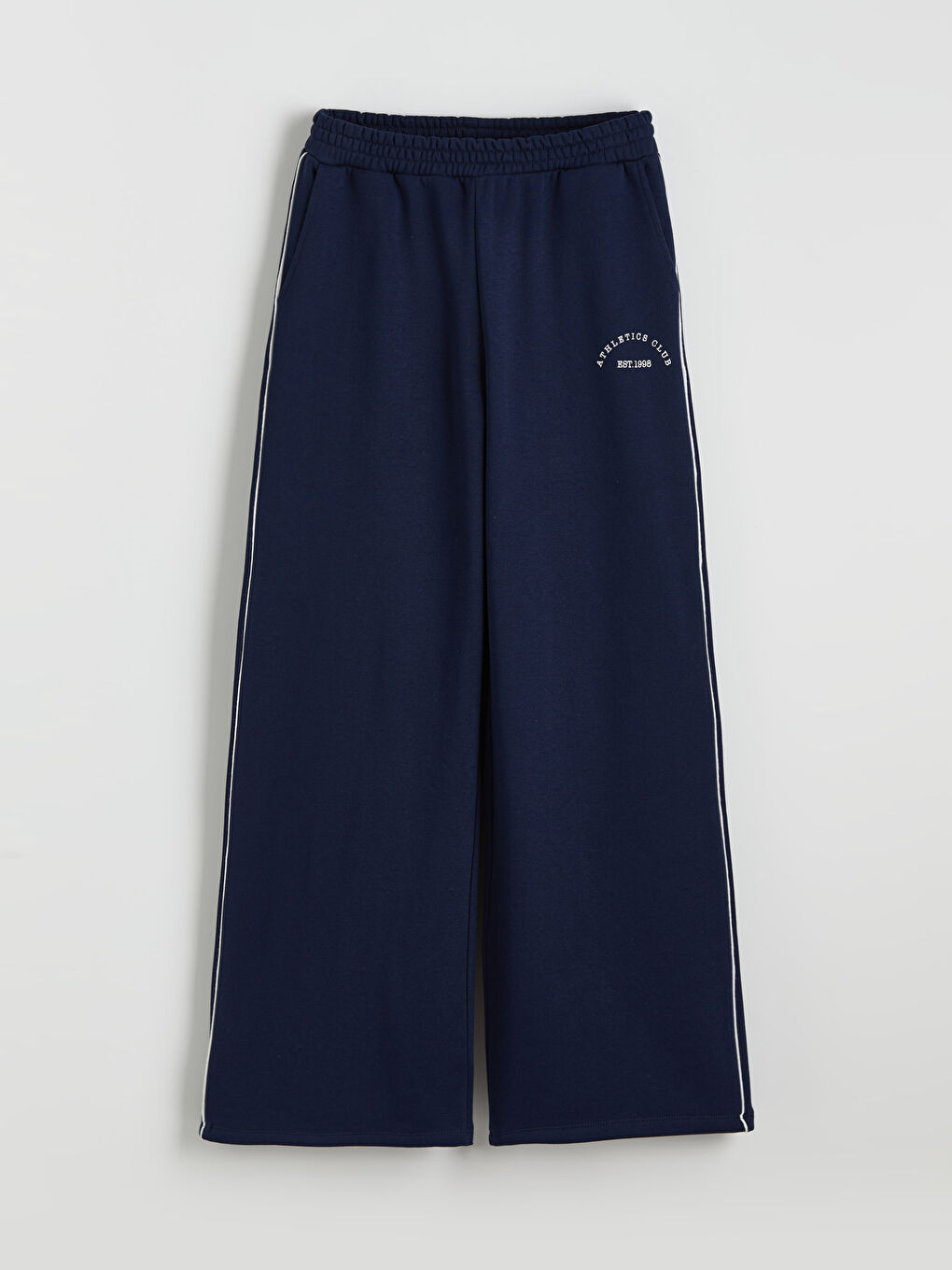 Lacivert Athletics Baskılı Kadın Kalın Eşofman Altı-4