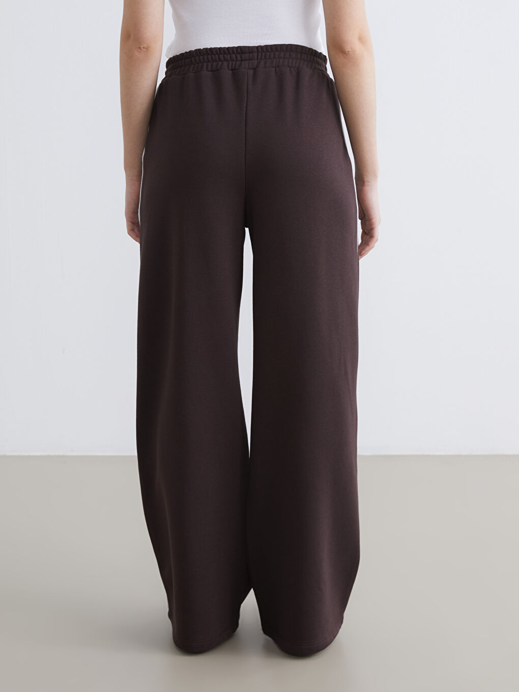 Kahverengi Athletics Baskılı Kadın Kalın Eşofman Altı-3