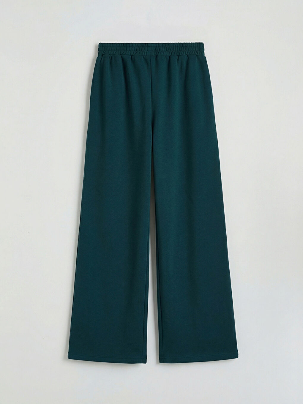 Yeşil Baskılı Geniş Paça Kadın Eşofman Altı-1