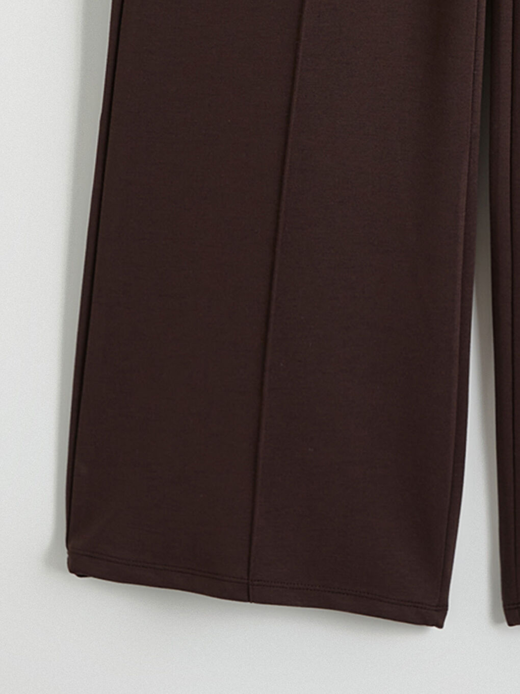 Kahverengi Beli Lastikli Geniş Paça Kadın Eşofman Altı	-1