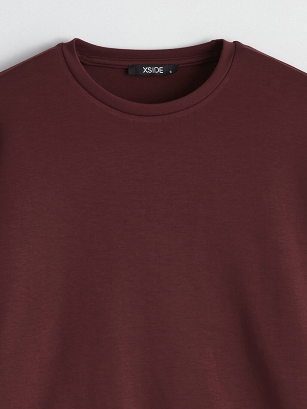 Bordo Bisiklet Yaka Soft Touch Kadın Sweatshirt-1