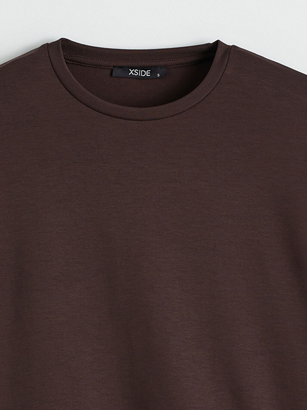 Kahverengi Bisiklet Yaka Soft Touch Kadın Sweatshirt-1