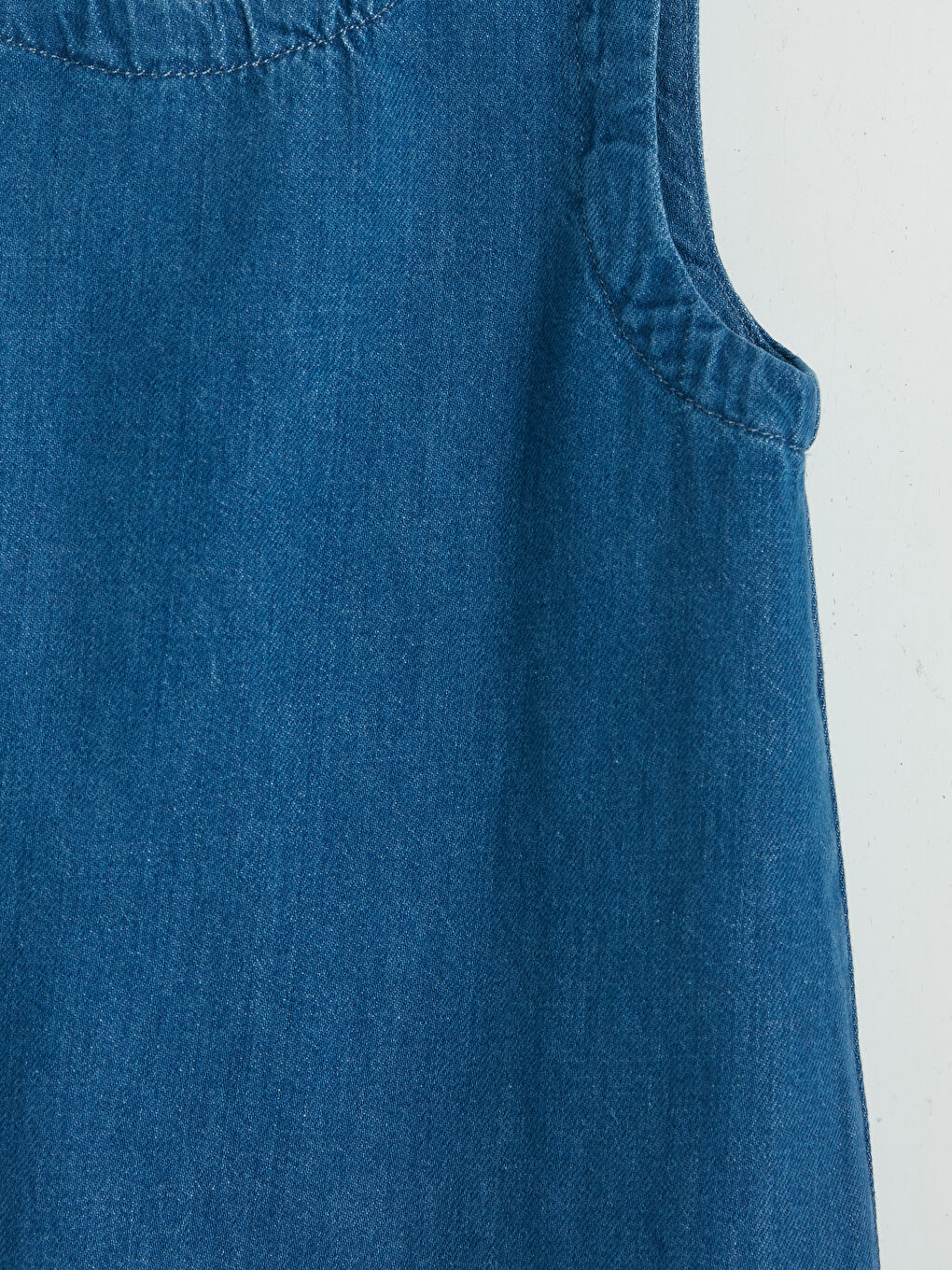 İndigo Bisiklet Yaka Kız Çocuk Jean Elbise-2