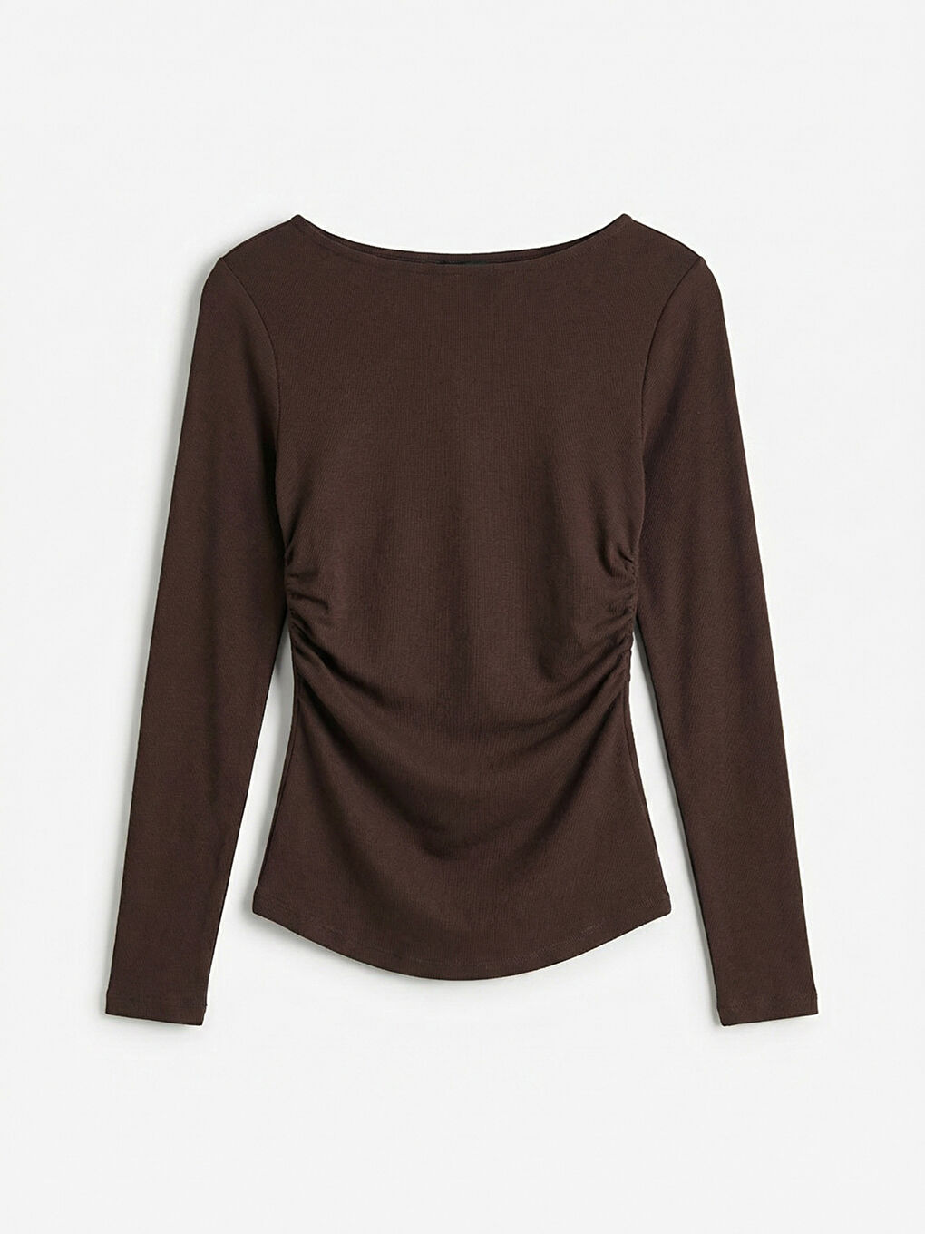 Kahverengi Bisiklet Yaka Büzgülü Bluz-4