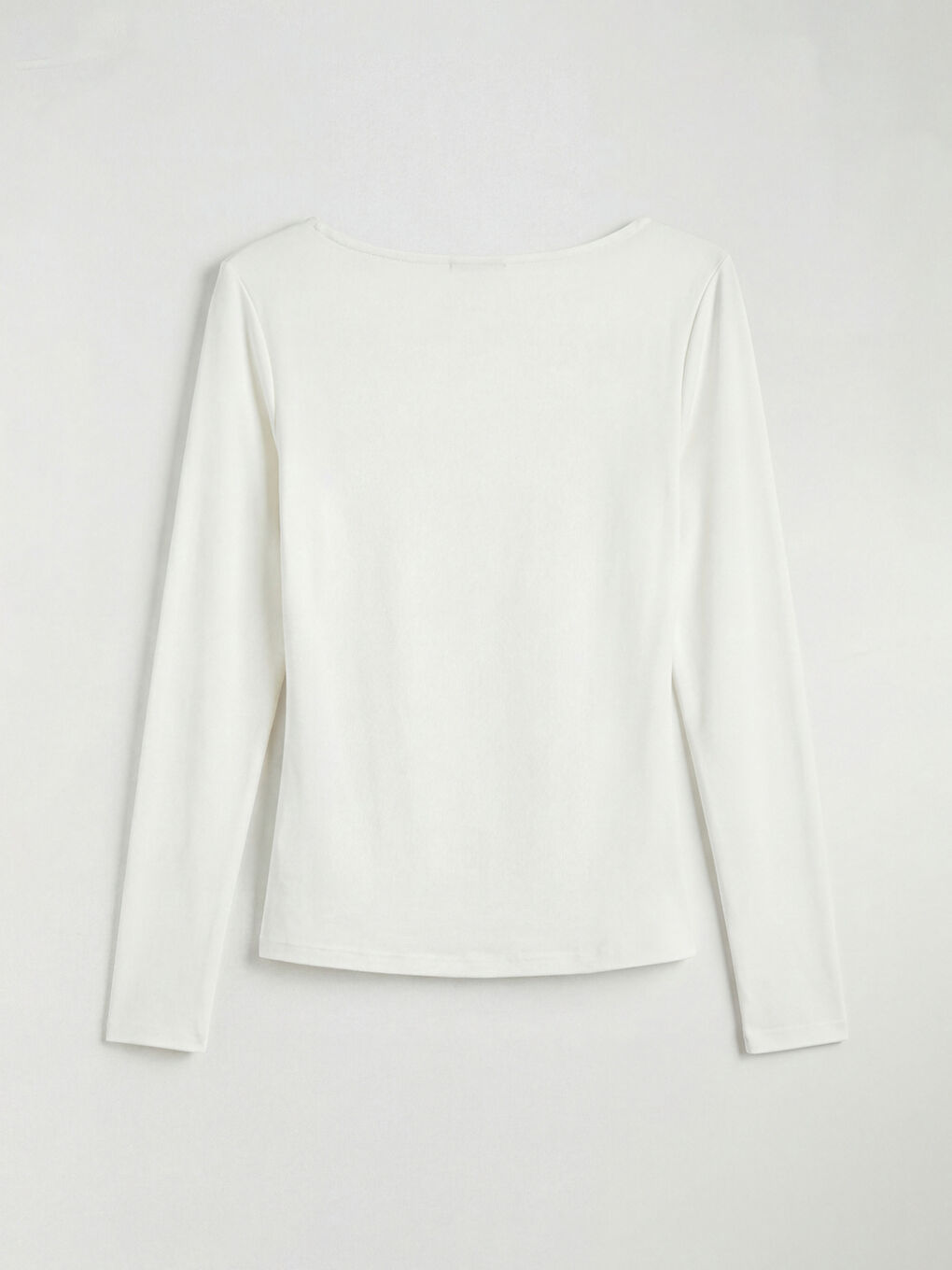 Ekru Bisiklet Yaka Büzgülü Bluz-4