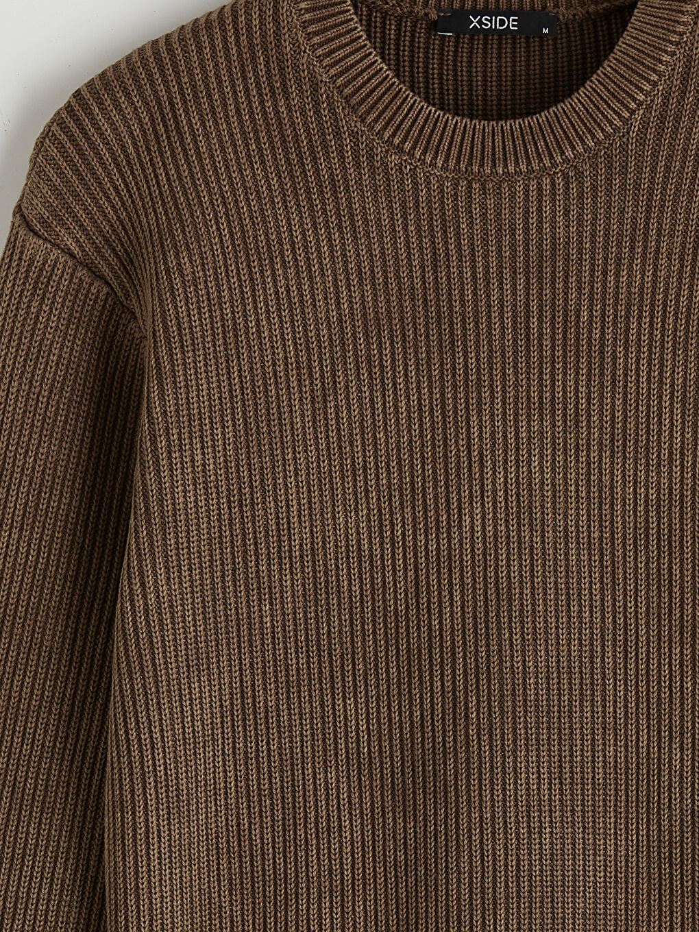 Kahverengi Bisiklet Yaka Erkek Triko Kazak -5