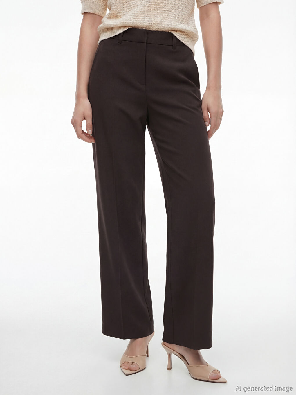 High-Waisted Wide-Leg Trousers-1