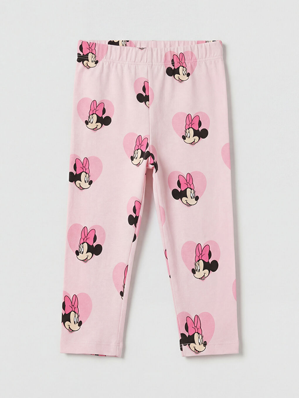 Pembe Minnie Mouse Baskılı Kız Çocuk Tayt
