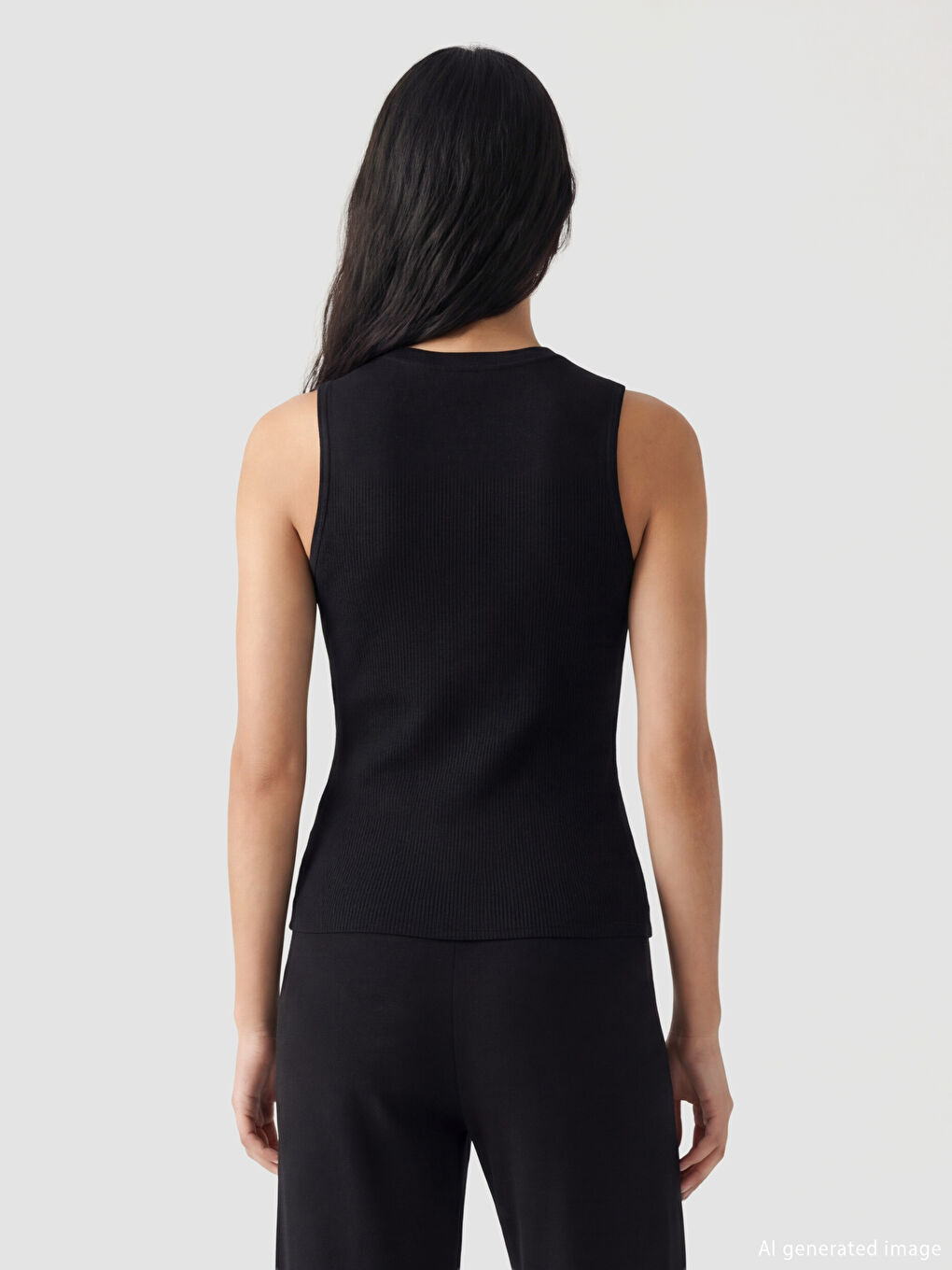 Ribbed knit vest with a crew neck.-3