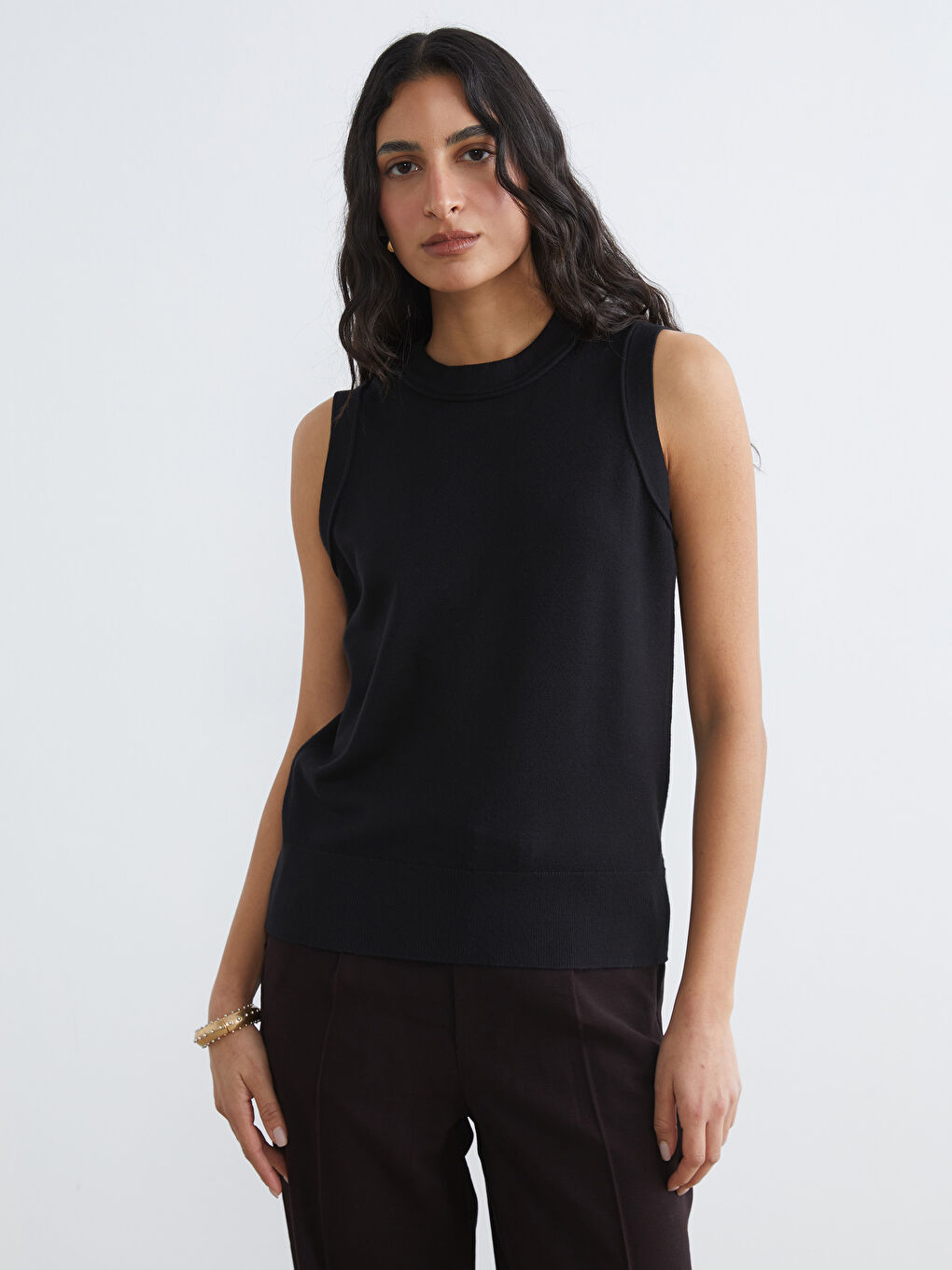 Women's Crew Neck Knit Sweater Vest