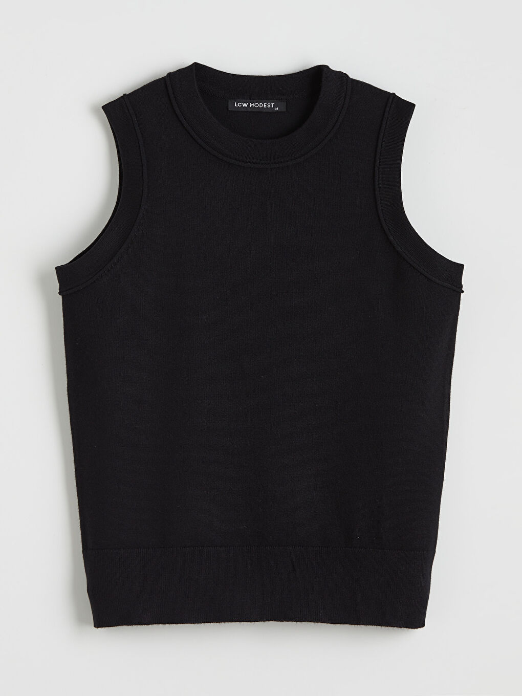 Women's Crew Neck Knit Sweater Vest-4