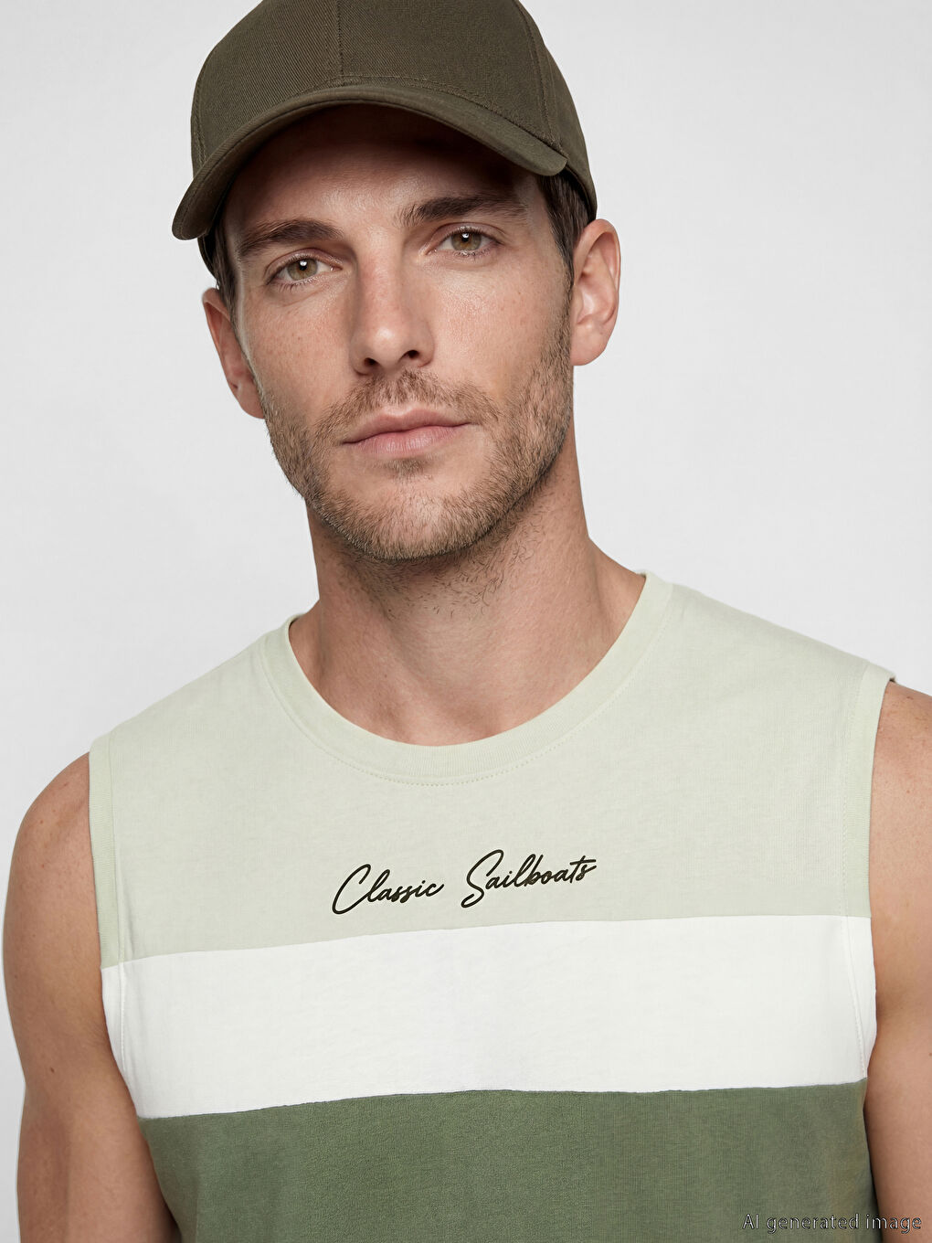 Crew Neck Regular Fit Printed Men's Tank Top-2