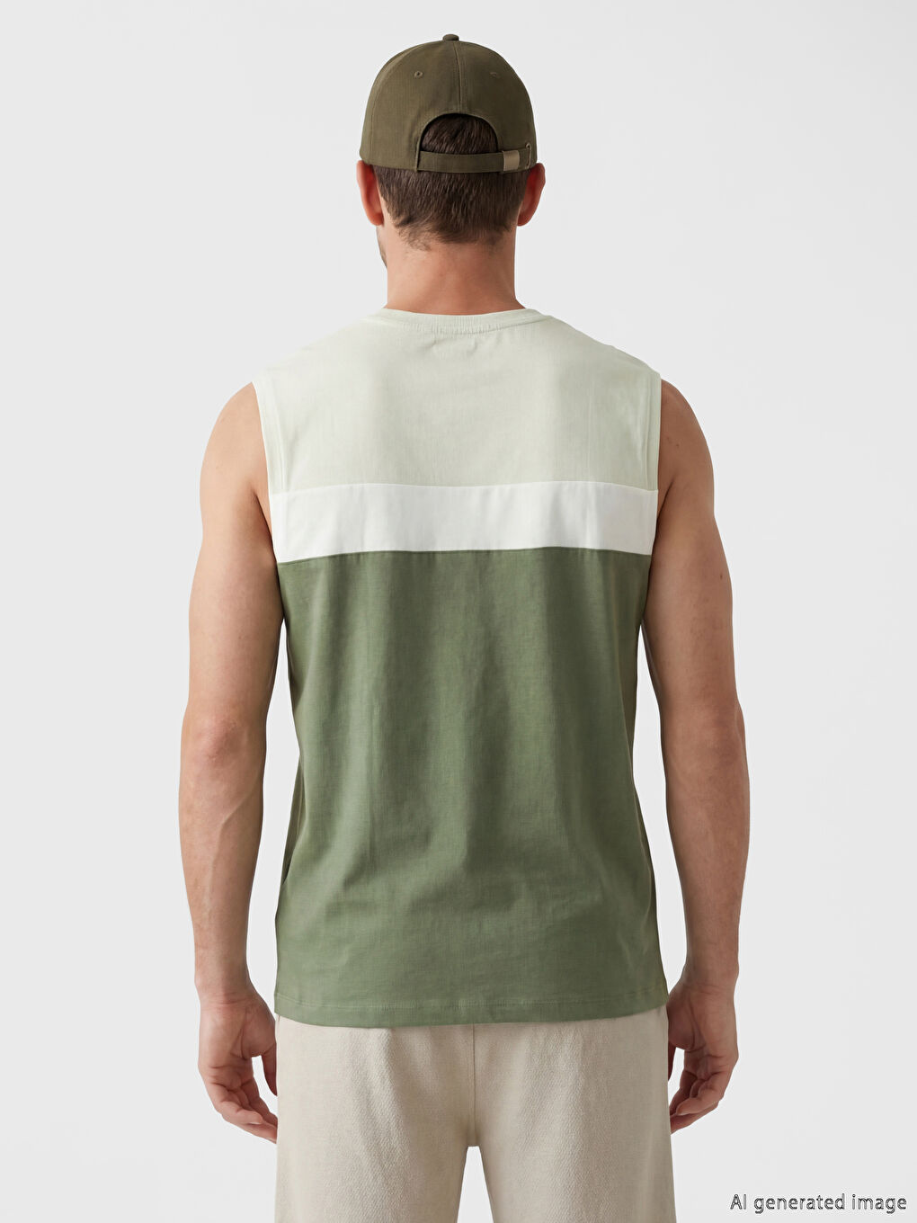 Crew Neck Regular Fit Printed Men's Tank Top-3