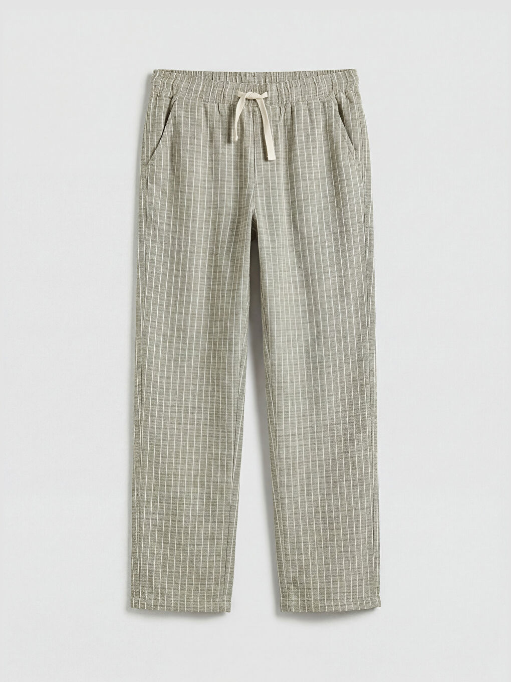 Striped Poplin Boy Trousers-1