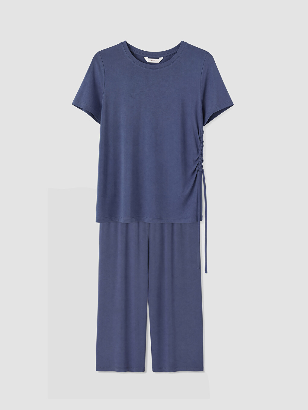 Mor Bisiklet Yaka Kadın Kaprili Pijama Takımı
